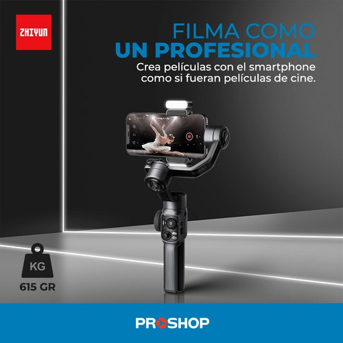 Imagen 3 de 10 de Estabilizador Celular Gimbal Tripode Zhiyun Smooth 5 Combo !