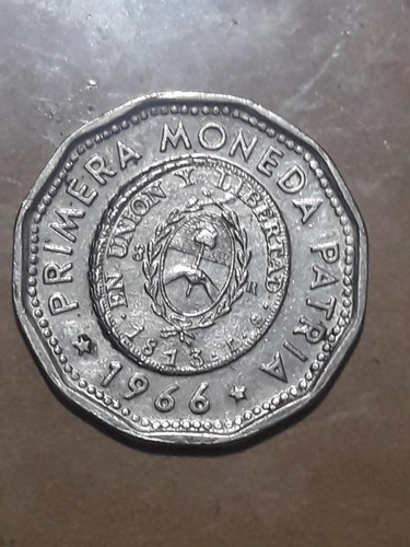 Moneda De Argentina De 25 Pesos Del Año 1966 (Usado)