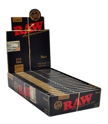 Caja Papel Raw Black 1 1/4 X24 Unidades - Silver Grow Shop