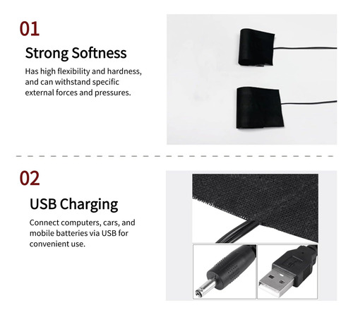 Almohadilla Térmica Usb Negra Fibra Carbono 5v Calefacción Color