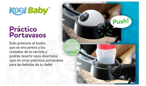 Imagen 3 de 6 de Carriola Para Bebe Kool Baby Colores