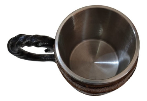 Imagem 3 de 4 de Caneca Barril Medieval Em Resina Inox 400ml - Chopp,cerveja