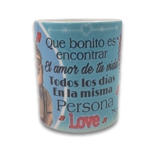 Taza Enamorados Love, Viejitos Up, Carl Y Elie, 325ml.