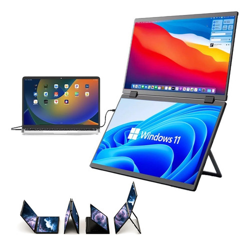 Monitores Duales 15.6 Dual Portátil Plegable Para Win/mac