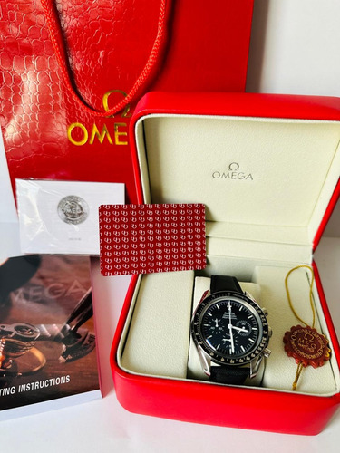 Reloj Pulsera Omega Speedmaster Detalles Naranjas Negro Negro B Negro (Usado)