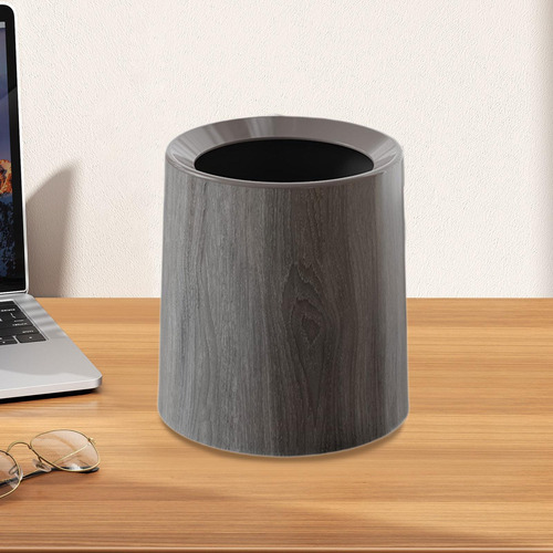 Papelera Con Vetas De Madera, Elegante, Para Sin Base