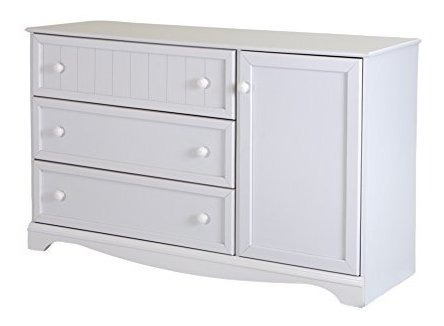 South Shore Savannah Dresser De 3 Gavetas Con Puerta, Blanco