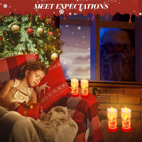 Haidoliang 2 Pcs Velas Led En Llamas Led De Navidad, Velas D