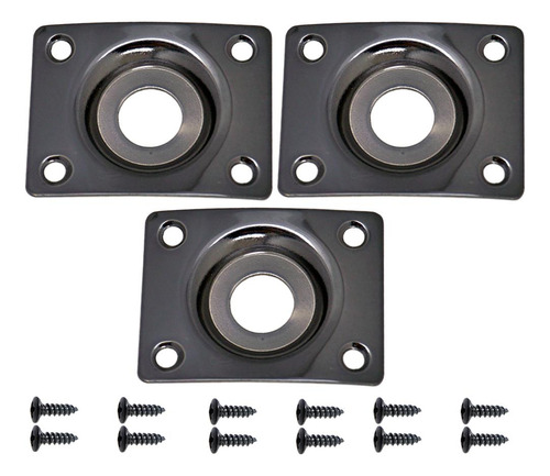 Licencia De Conector Rectangular Para Guitarra Negro