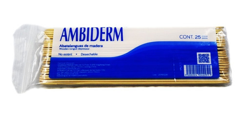 Abatelenguas De Madera Ambiderm 25 Pzas