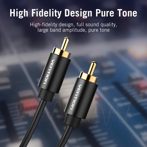 Cable Audio Rca A Rca Coaxial Vention Alta Calidad Sonido 2m