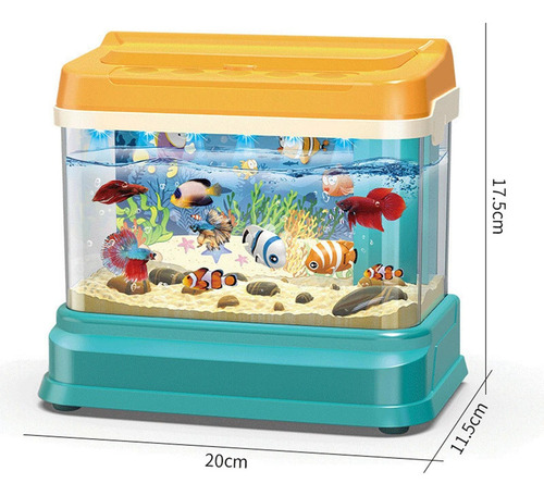 Mini Acuario Y Caña De Pescar Musical Entrenamiento De