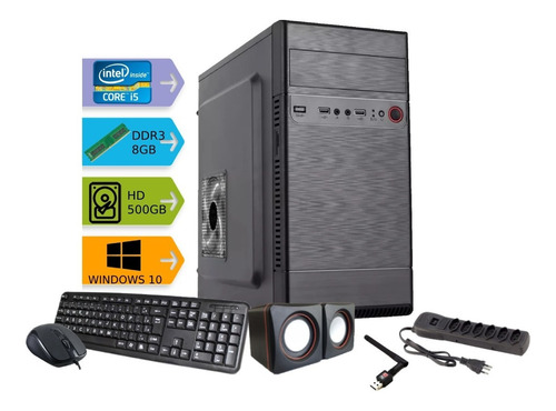 Imagem 1 de 9 de Cpu I5 Intel 8gb Hd 500gb Teclado Mouse Wifi