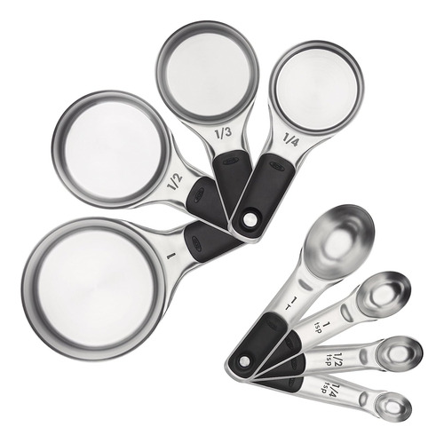 Juego De Tazas Y Cucharas Medidoras De Acero Inoxidable D...