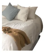 Comprar Cubre Edredon Twin + 1 Funda 50x70 Tusor 100% Algodon Crudo