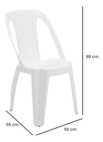 Set 72 Sillas Plástico Duro Polycar Cannes Blancas Apilables