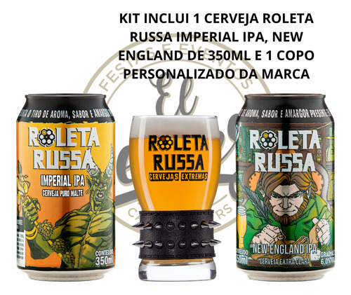 Kit Presente Roleta Russa 2 Cervejas 1 Imperial Ipa E 1 Ne I