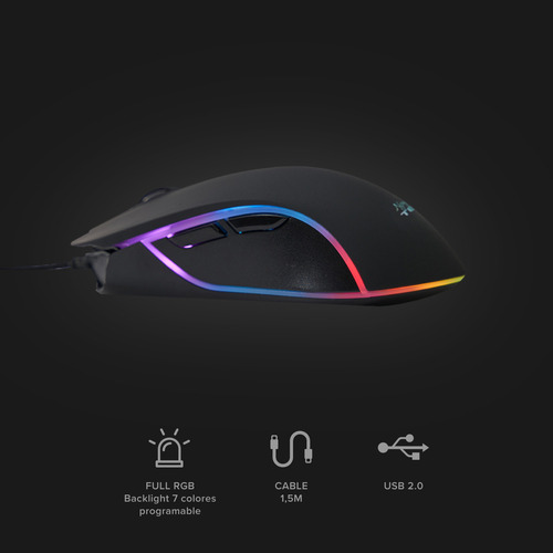 Mouse Gamer Pro 4800dpi Stratos Njoytech Rgb Programable Usb