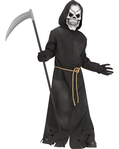 Fun World Skull Reaper Niño Disfraz De Halloween Tamaño