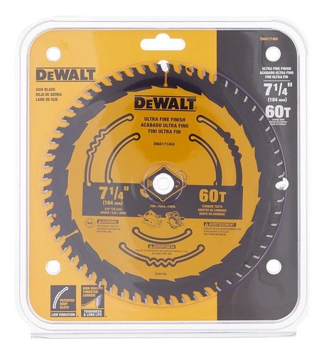 Hoja De Sierra Circular Dewalt, 7 1/4 Pulgadas, 60 Dientes,