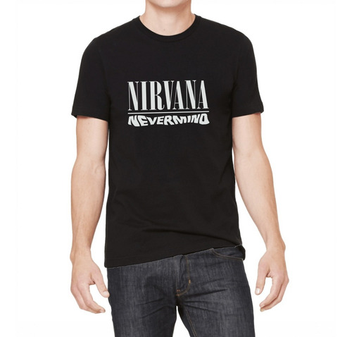 Remera Negra Nirvana Rock Música Algodón Premium