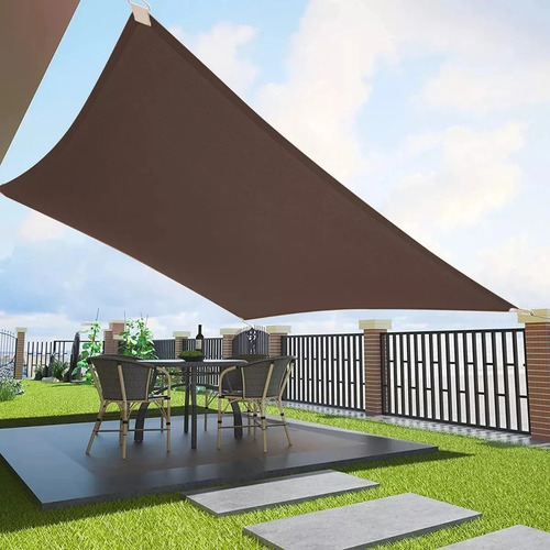 Malla Sombra Reforzada Para Exteriores 6x4 Metros Color Café Sombreado 90% Y Bloqueo Uv 95% Maya Sombra Raschel Toldo Café Para Jardin