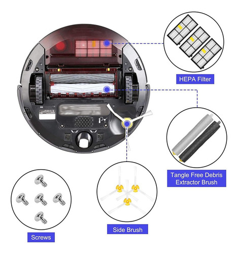 Kit De Reposición De 14 Piezas Para Irobot Roomba 800 900 Se