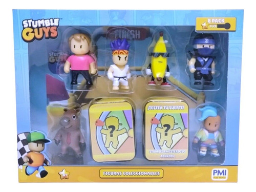 Stumble Guys Pack X 8 2 Figuras Ocultas Set Ninja Kai