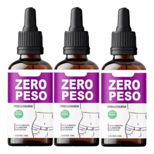 Kit 3x Suplemento Zero Peso Em Gotas - 30ml