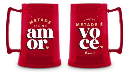 Taza de gel Chopp Beer, 300 ml con 2 onzas, color rojo Half Of Me And You