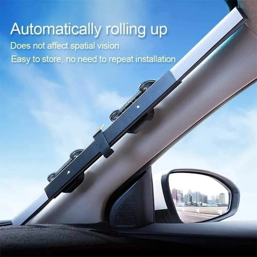 Imagen 5 de 9 de Cortina Retractil Auto Parasol Universal Auto Cortina 130x70