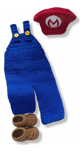 Conjunto Tejido A Crochet De Mario O Luigui Para Bebés 0-6 M