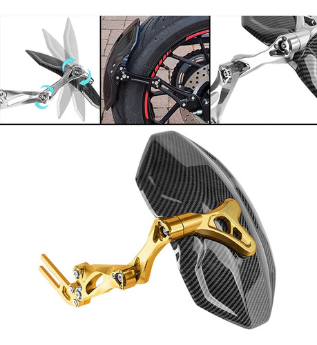 Guardabarros Trasero Portátil Para Motocicleta, Dorado