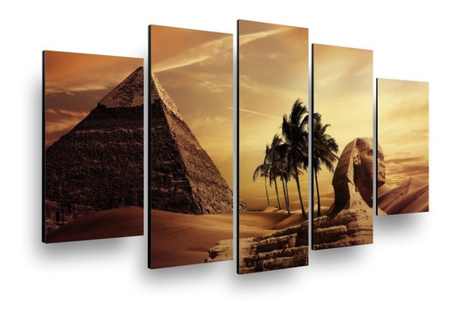 Cuadro Decorativo Mural 5 Piezas Egipto 180x90 Mdf