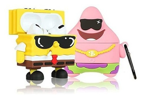 2 Fundas Para Auiruclares AirPods Pro Version Bob Esponja