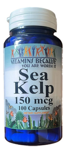 Sea Kelp 150 Mcg 100 Cápsulas Yodo Vitamins Because Usa