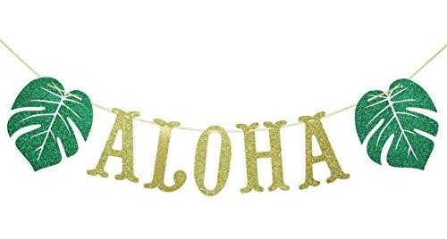 Hawaiian Aloha Banner Decoraciones Con Guirnalda De Hojas De