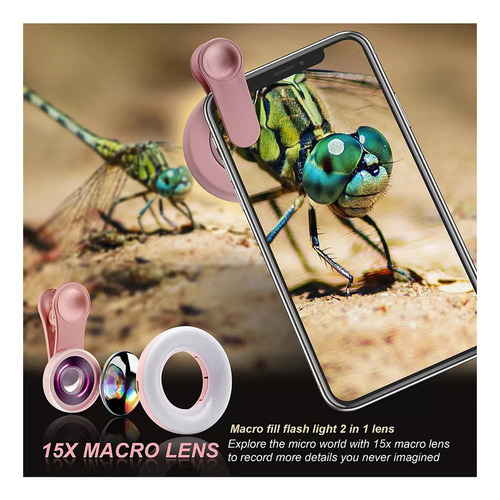 Lente Macro Selfie Móvil De Alta Definición Con Anillo De