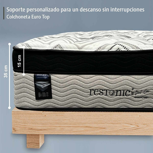 Colchón King Size Restonic Ortopédico | Con Mega Colchoneta | Tecnología Moon Care | Doble Sistema De Resortes | Confort Semi Firme | Altura 34 Cm