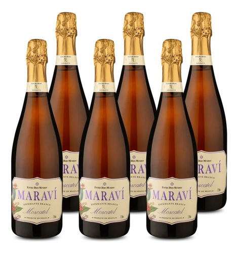 Kit 6 Espumantes Entre Dois Mundos Maraví Moscatel Bra 750ml