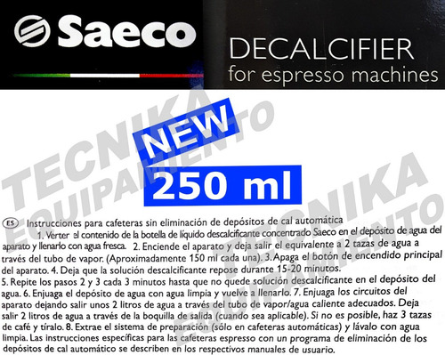 Descalcificante Cafetera Express Anti Sarro Saeco Evoca