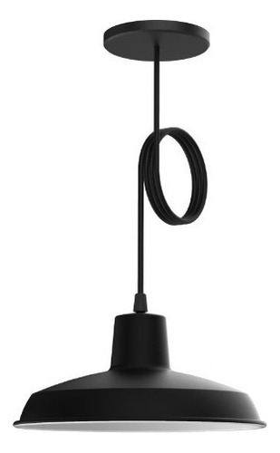 Lampara Colgante Techo Campana Luces Lamparas Led Aluminio Color Negro