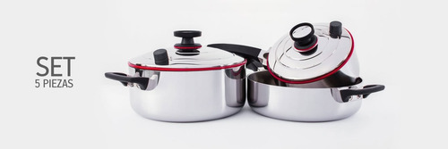 Set 5 Piezas Royal Prestige Olla 6l, Sartén, Olla 3l Rojo