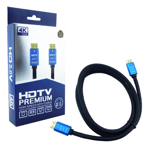 Cable Hdmi De 1.5 Mts 4k X 2k Ultra Hd 2.0 V Punta De Metal