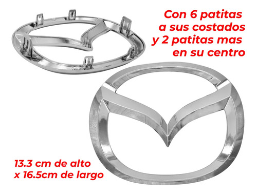 Emblema Parrilla Mazda Cx5 16-22 16,6 X 13,3 Cm