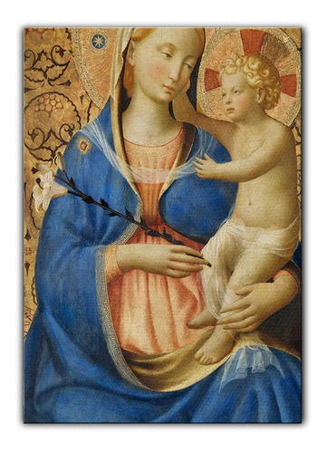 Cuadro Decorativo Canvas 80x120cm Virgen Maria Bebé