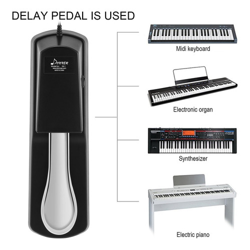 Pedal Sustain Para Teclado Digital Piano Pé Damper Pedal