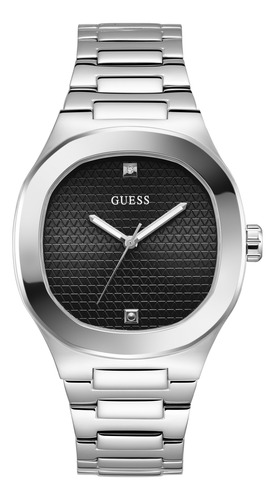 Relógio Guess For Men, Estojo De 42 Mm, Pulseira Prateada, P