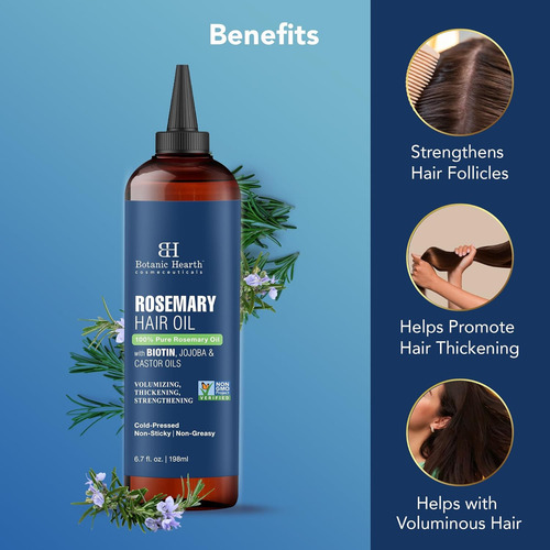 Botanic Hearth Aceite De Romero Para Crecimiento De Cabello