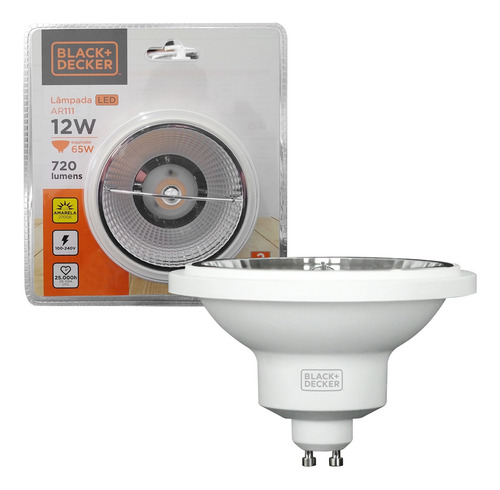 Lâmpada Led Ar111 12w Black+decker 2700k Branco Quente Cor da luz Branco-quente 110V/220V